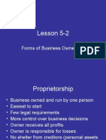 Lesson 5-2: Forms of Business Ownership