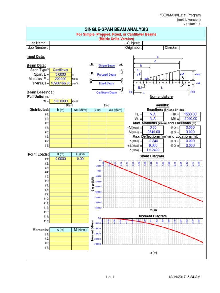 Single-Span Beam Analysis Tool | PDF | Beam (Structure) | Mechanical ...