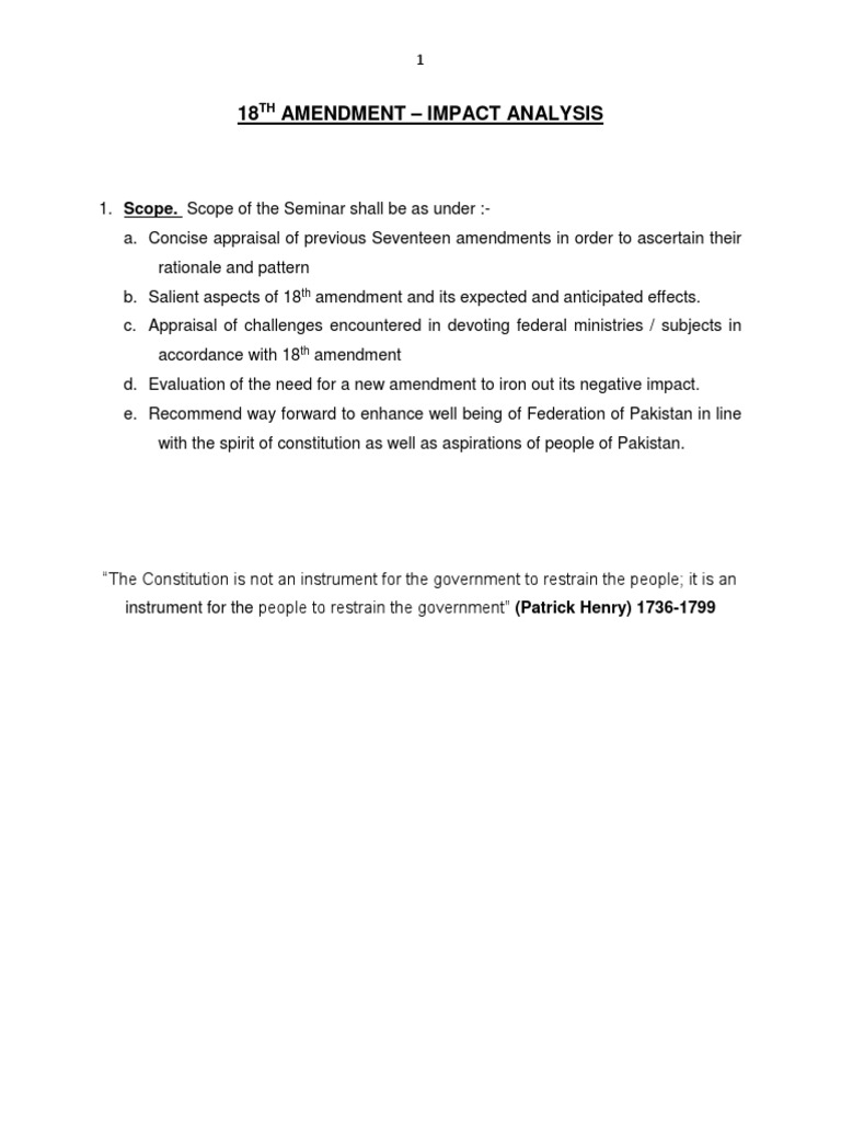 18th Amendment Research | PDF | Parliament Of Pakistan | Muhammad Zia ...
