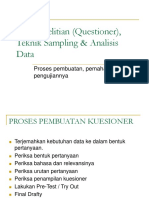 Alat Penelitian (Questioner), Teknik Sampling &