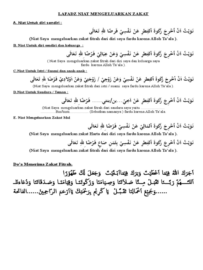 Doa Zakat Fitrah Untuk Suami - Dakwah Islami