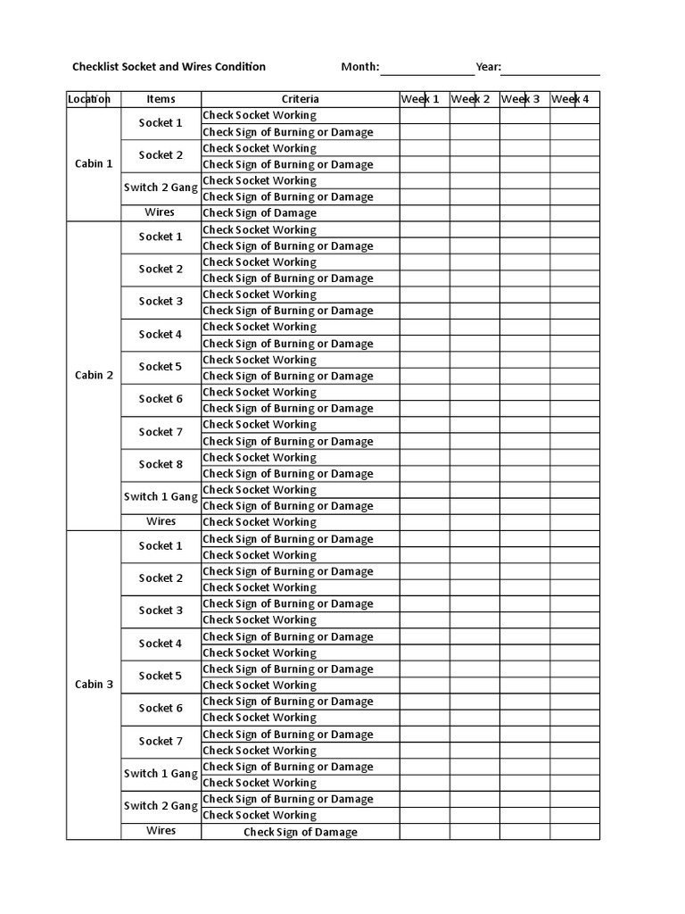 Checklist Socket | PDF | Electrical Components | Manufactured Goods