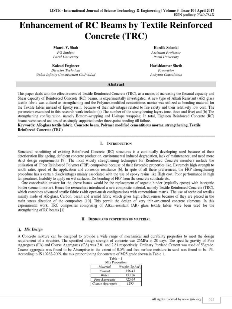 TRC Strengthening of RC Beams Study | PDF | Fibre Reinforced Plastic ...