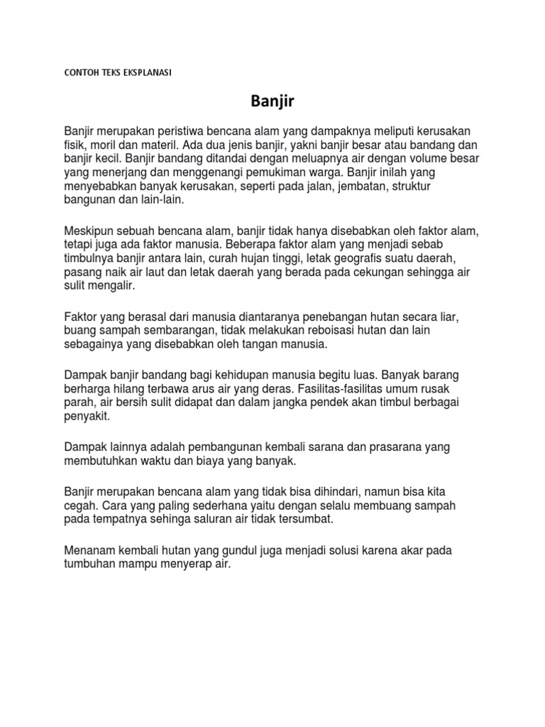 CONTOH TEKS EKSPLANASI