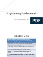 Programming Fundamentals Lab Class 2