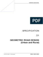Geometric Road Design (Urban and Rural) : Specification D1