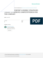 Analysis of Porter's Generic Strategies Theory To Improve Competitiveness For The Company