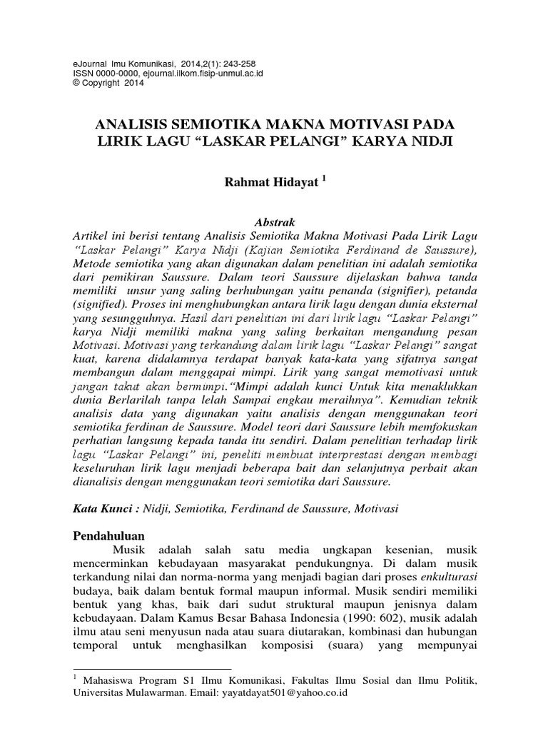 Makna Puisi Laskar Pelangi Karya Nidji Kumpulan Puisi