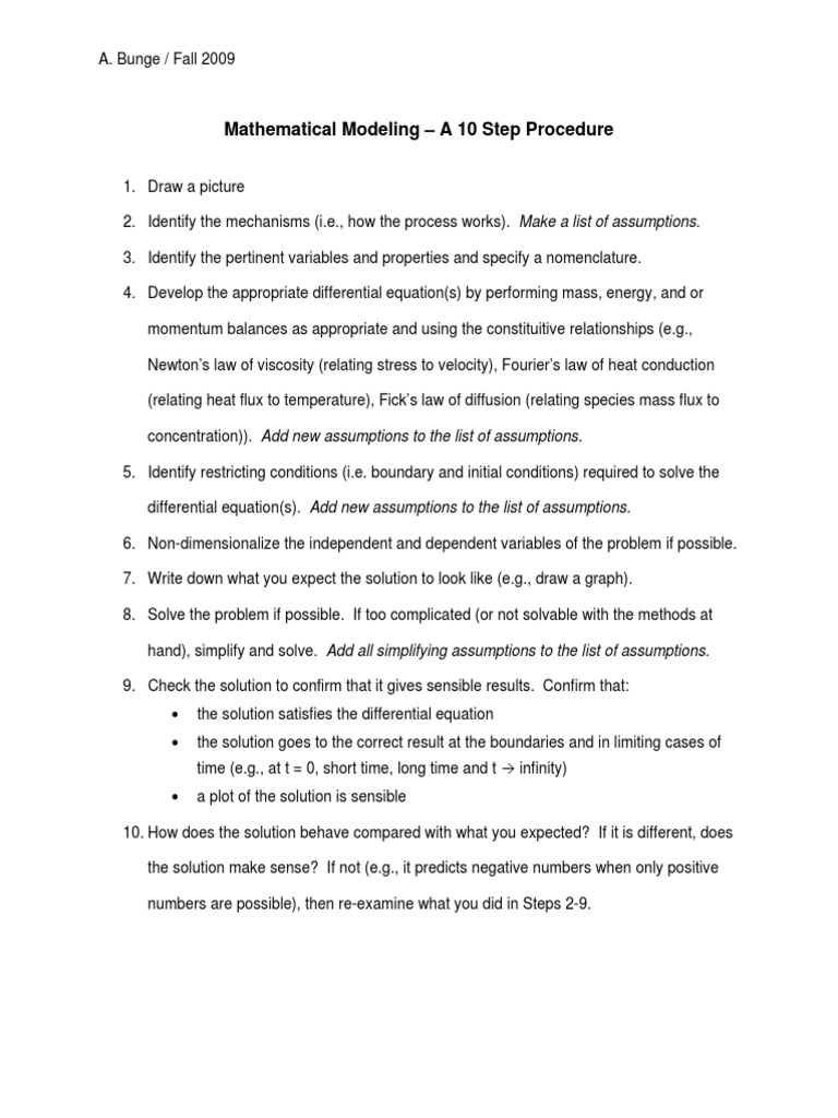 MathematicalModeling10Steps PDF | PDF