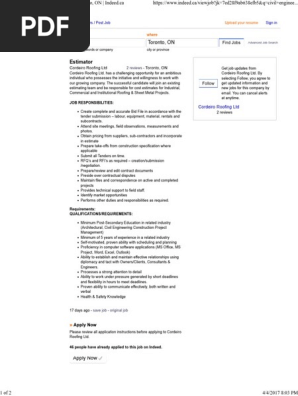Estimator Job - Cordeiro Roofing Ltd - Toronto, On _ Indeed