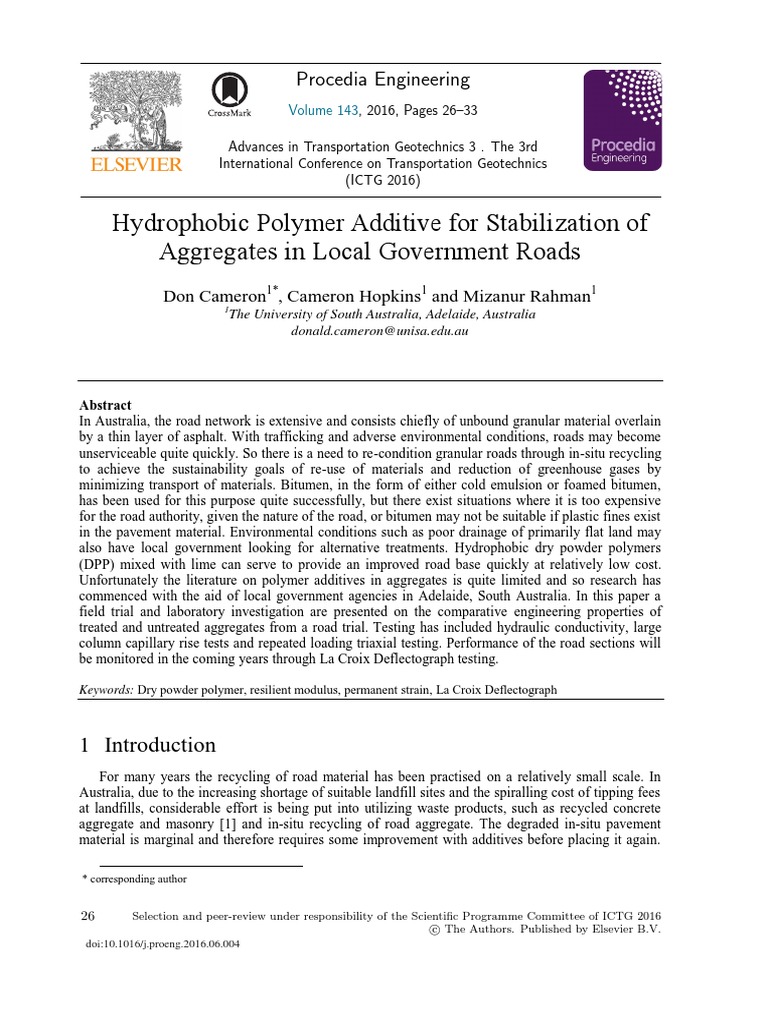 Cameron 2016 | PDF | Construction Aggregate | Road Surface