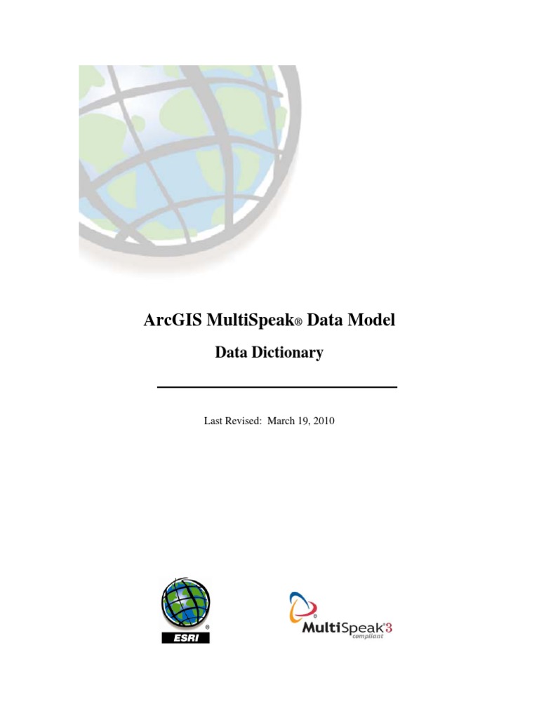 ArcGIS MultiSpeak Data Model Data Dictionary PDF Esri Arc Gis