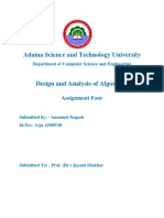 Adama Science and Technology University: Assignment Four