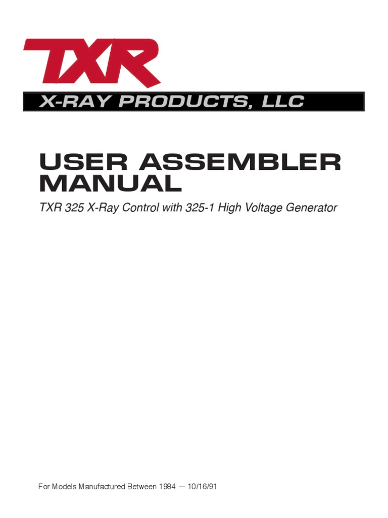 TXR 325 XRay Service Manual (19841991) PDF