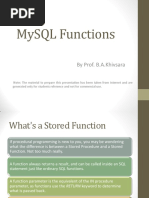 Mysql Functions: by Prof. B.A.Khivsara