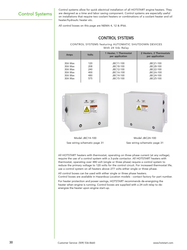 Hotstart Engine Block Heater Control Systems | PDF | Thermostat | Relay