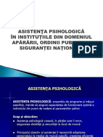 Asistenta Psihologica in Domeniul Securitatii Nationale