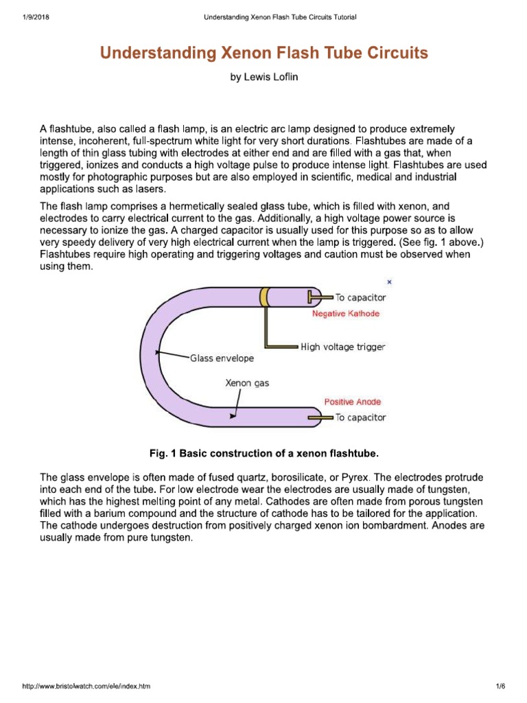 Understanding Xenon Flash Tube Circuits Tutorial PDF