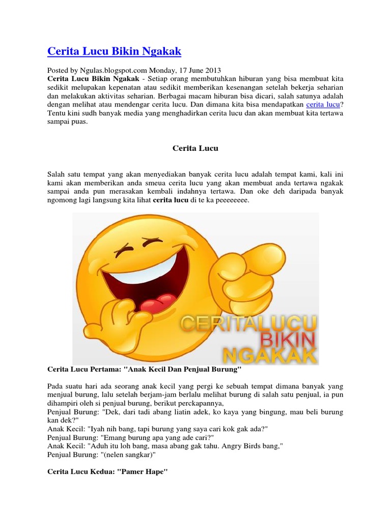 Cerita Lucu Bikin Ngakak Cerita Lucu Bikin Ngakak