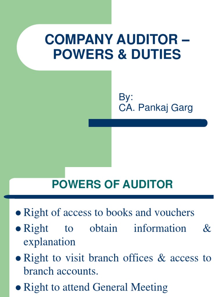 37 Powers and Duties Auditor's Report Audit