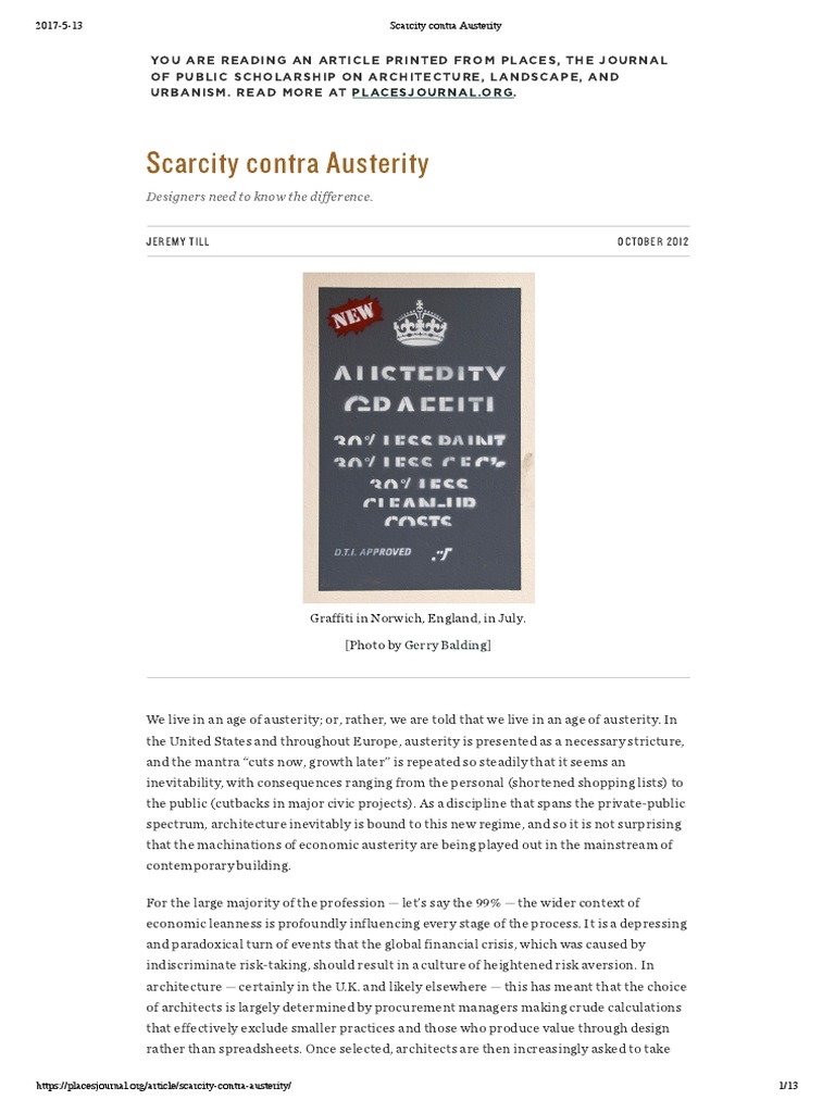 Architects in Austerity Era | PDF | Sustainability | Capitalism