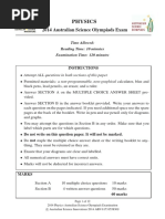 Physics: 2014 Australian Science Olympiads Exam