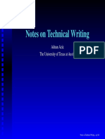 Notes On Technical Writing: Adnan Aziz The University of Texas at Austin