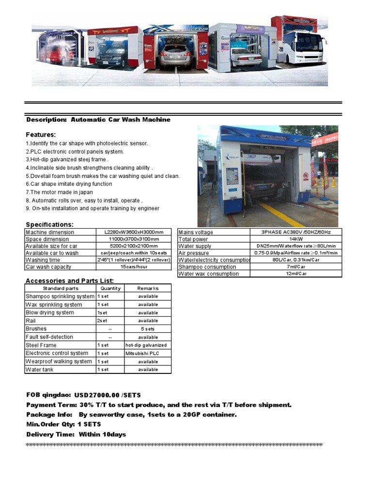 Automatic Rollover Carwash Machine PDF