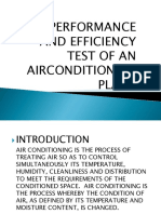 Performance and Efficiency Test of An Airconditioning Plant