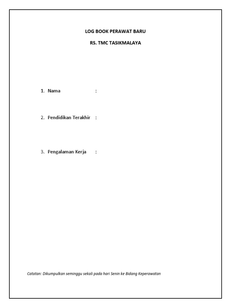 Logbook Cover Perawat Baru