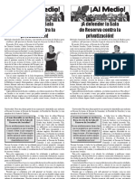 ¡A Defender La Sala de Reserva Contra La Privatización!, Boletín Especial #1, Enero 2009