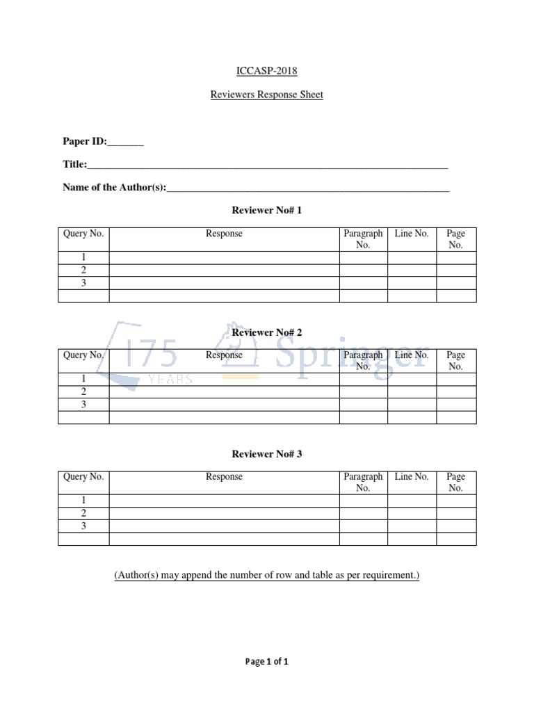 Reviewers Response Sheet | PDF | Teaching Methods & Materials ...