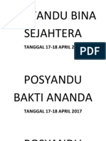 Posyandu Bina Sejahtera: TANGGAL 17-18 APRIL 2017