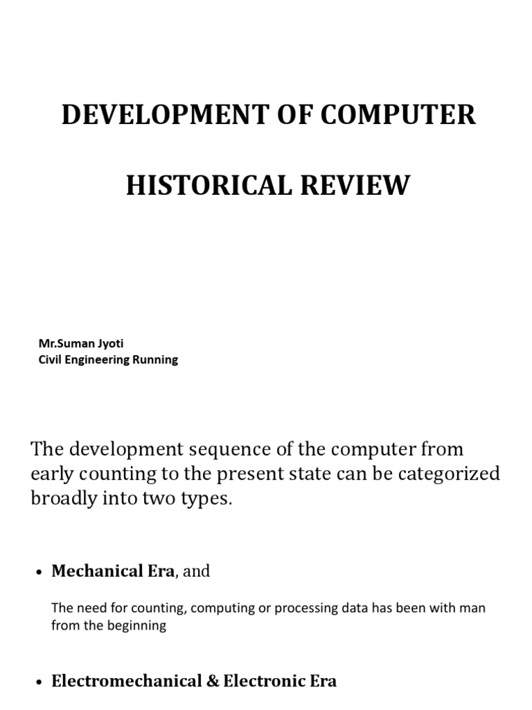 Lec 0.0 Development & History of Computer | PDF | Computer Program ...