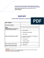 Zahtjev Za Izdavanje Certifikata I Licence Za CR 2017