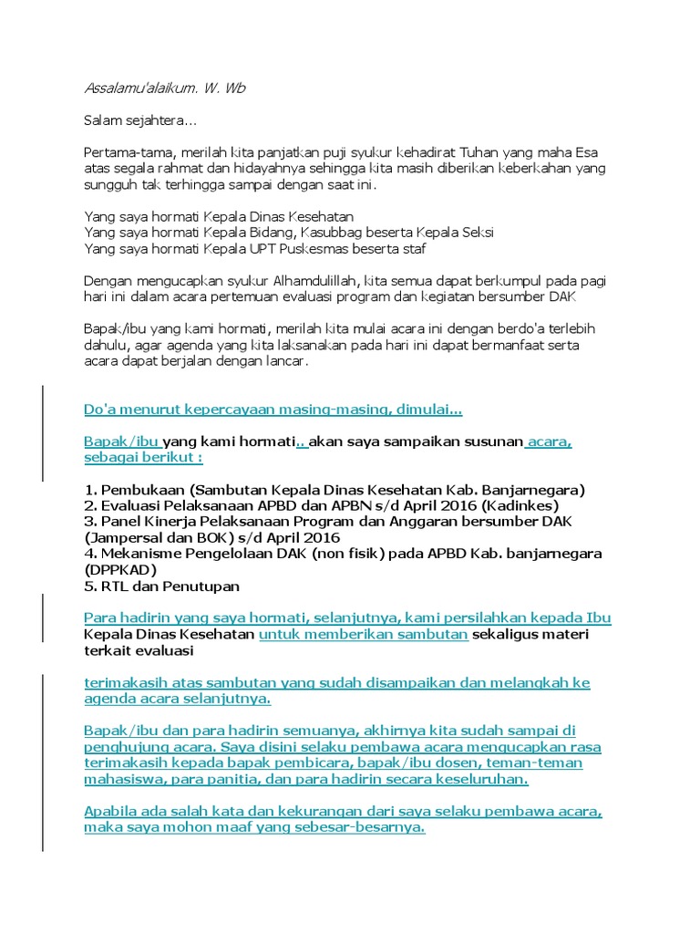 Acara Rapat Bok Pdf