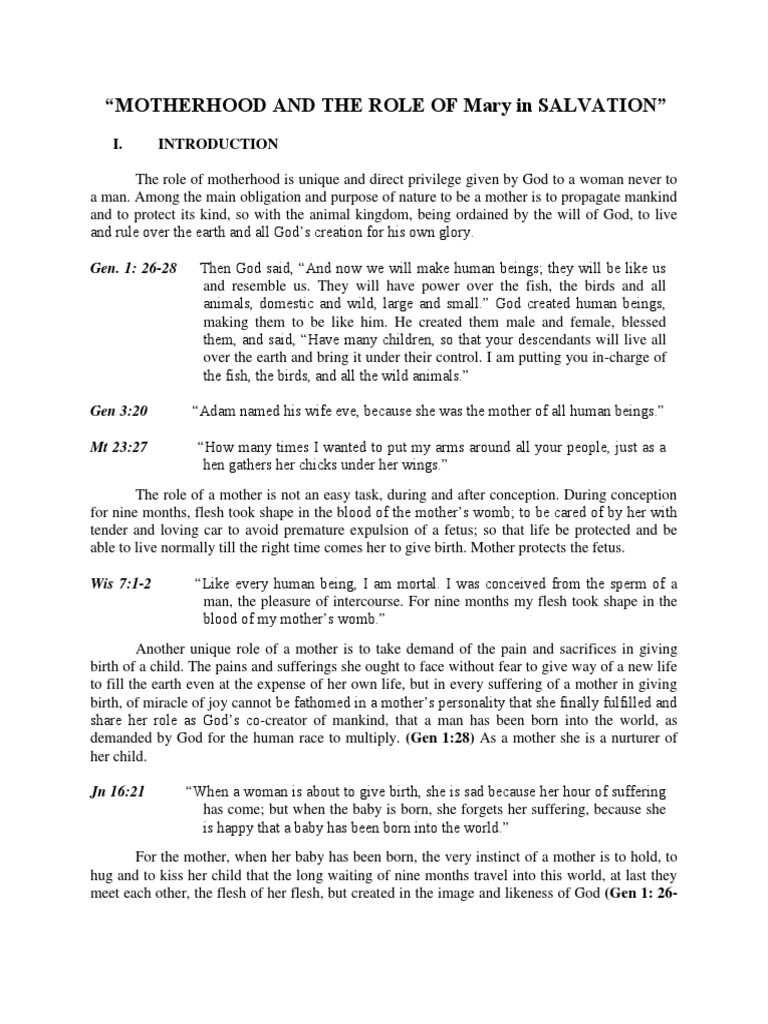 Who Is Mary And Salvation Including Mary S Rule To Motherhood Pdf