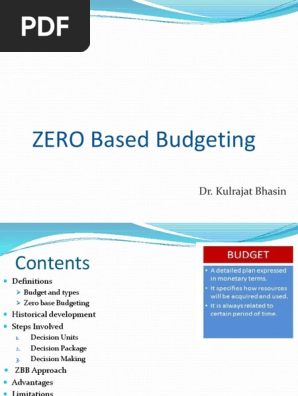 Zero Based Budgeting