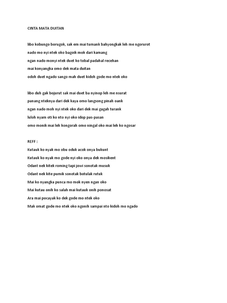 Lirik Lagu Ko Mo Cari Yang Bagaimana