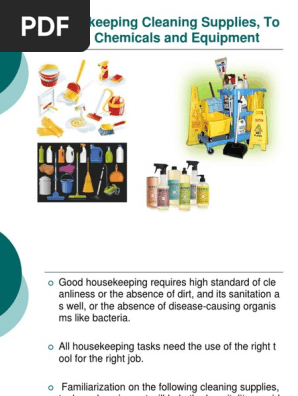 Cleaning Tools And Equipments In Housekeeping