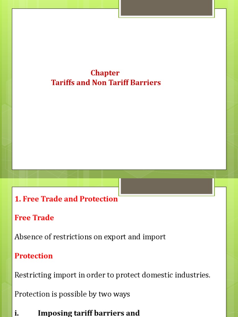 Understanding Tariffs and Non-Tariff Barriers | PDF | Tariff | Dumping ...