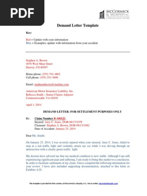 Demand Letter Template Traffic Collision Chiropractic