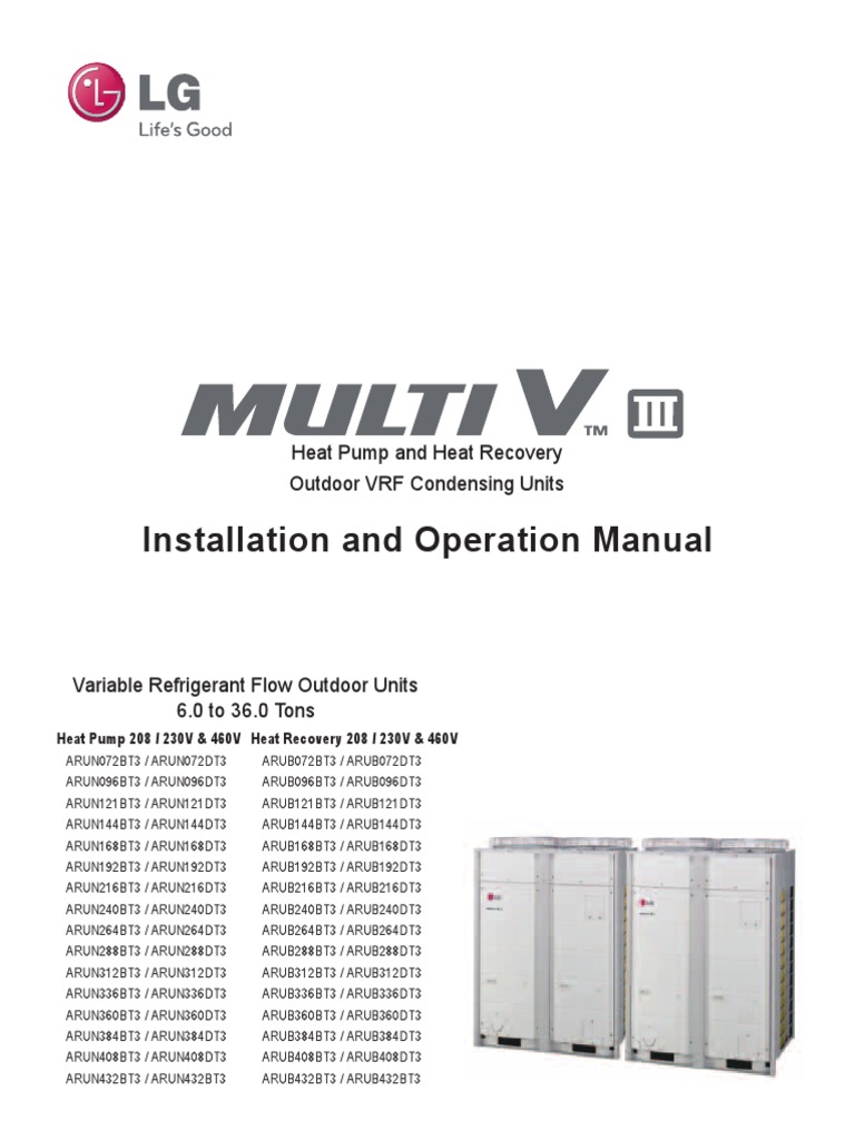 VRF Im BH 001 Us 014a03 Lginstallmanual Mviii | PDF | Electrical Wiring ...