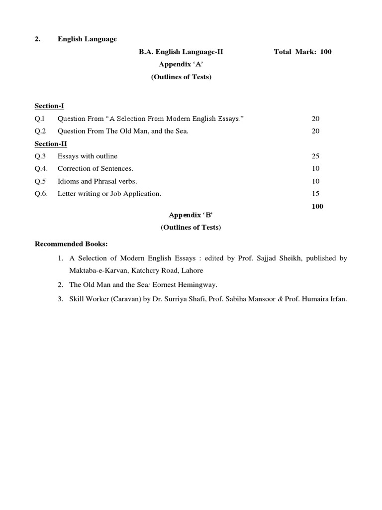 English Language BA II PDF | PDF