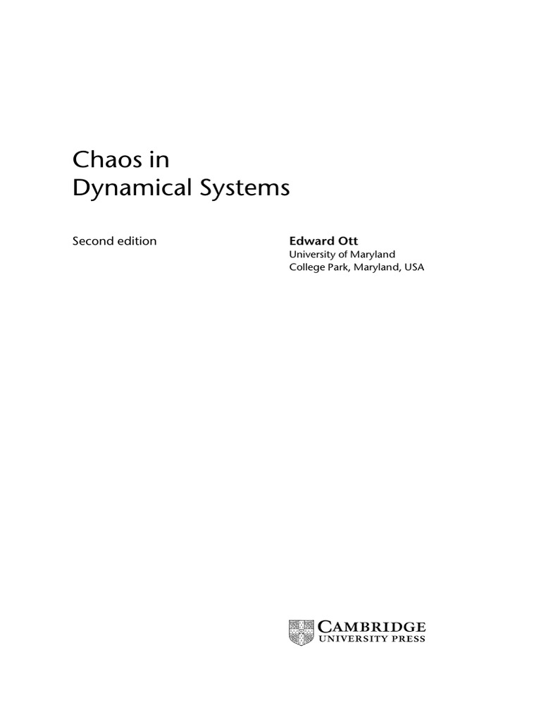 Chaos in Dynamical Systems (Edward Ott) | PDF | Chaos Theory | Attractor