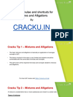 Mixtures and Alligations Formulas Cat PDF