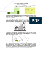 Guía de estudio sobre equilibrio estático con ejemplos de piñatas, planos inclinados, vigas y anuncios colgantes