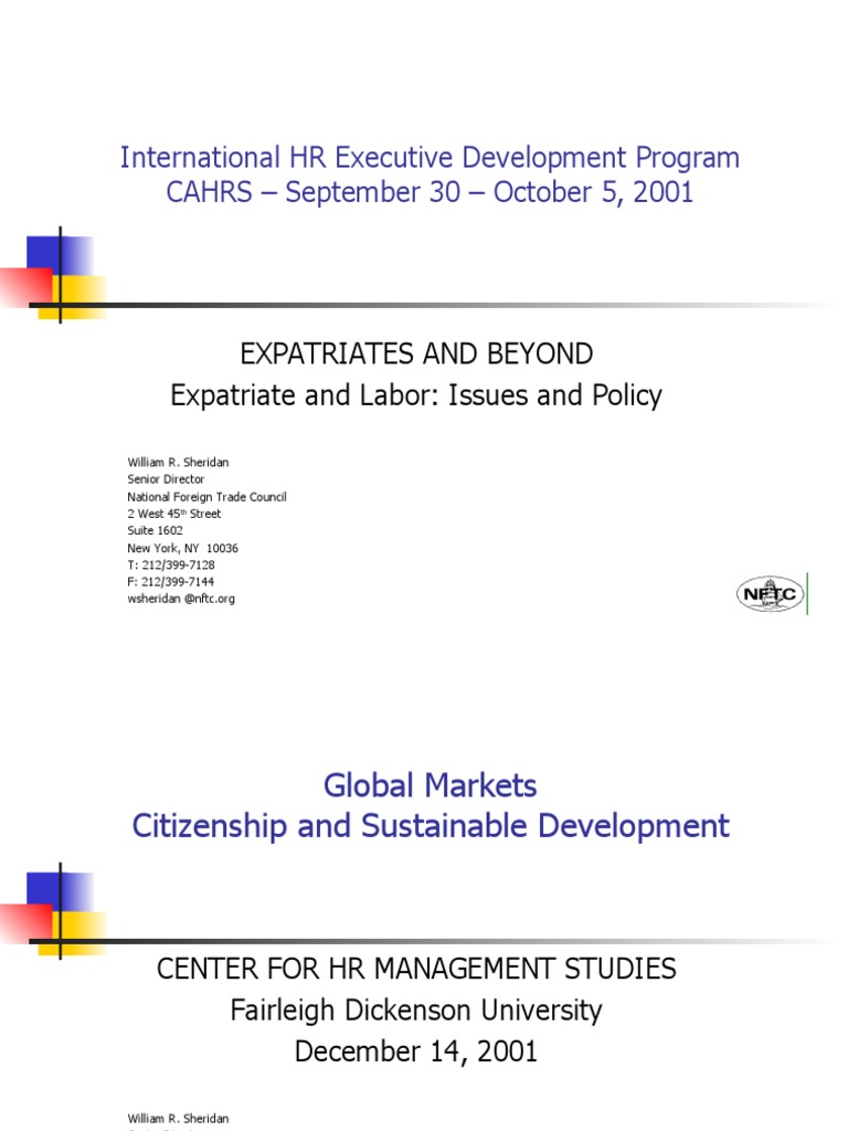 Expatriate Management and Global HR Trends | PDF | Sustainability ...