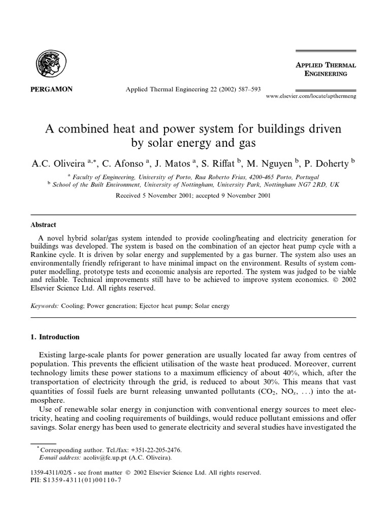 Hybrid Solar-Gas Energy System for Buildings | PDF | Solar Energy ...