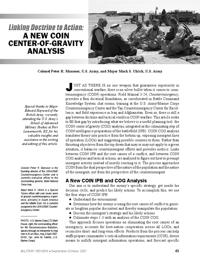 COIN IPB and COG Analysis Strategies | PDF | Counter Insurgency ...